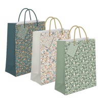 Sac cadeau de 32 x 26 x 10 cm avec des Fleurs - 1 unité