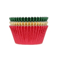 Coupelles pour cupcakes en couleurs métalliques de Noël - House of Marie - 36 unités