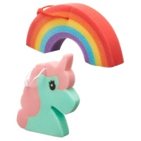 Éponge de bain Licorne ou Arc-en-ciel pour enfants - 1 unité