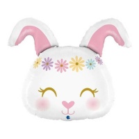 Ballon lapin blanc heureux de 59 cm - Grabo