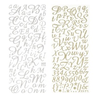 Autocollants de lettres calligraphiées avec éclat - 2 feuilles