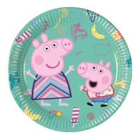 Assiettes Peppa Pig et George de 20 cm - 8 unités