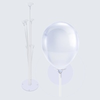 Centre de table pour ballons avec 7 tiges transparentes de 70 cm