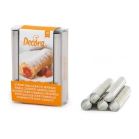 Moules pour Cannoli Siciliens en acier de 8 x 1,1 cm - Decora - 10 unités