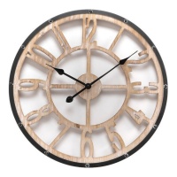 Horloge murale en bois noir de 60 cm - DCasa