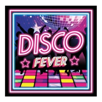 Serviettes Disco Fever de 16,5 x 16,5 cm - 12 unités