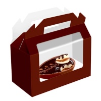 Boîte pour oeufs de Pâques marron avec fenêtre de 22 x 12 x 10 cm - Pastkolor - 1 unité