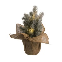 Arbre de Noël décoratif en jute avec lumière 30 cm