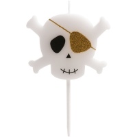 Bougie tête de mort pirate de 7,5 cm