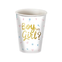 Gobelets Fille ou Garçon? de 240 ml - 6 unités