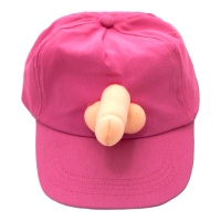 Casquette avec pénis rose fuchsia