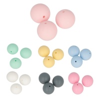 Perles en silicone de 1,5 cm - 3 unités