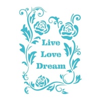 Pochoir Live, Love, Dream de 20 x 28,5 cm - Artis decor - 1 unité