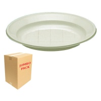 Assiettes de 20,5 cm en plastique crème - 1200 unités