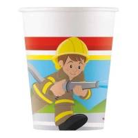 Verres de pompiers en action de 200 ml - 8 unités