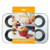 Moule à muffins en acier de 34 x 22 cm - Decora - 6 cavités