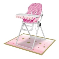 Kit pour chaise haute du premier anniversaire rose - 2 pièces