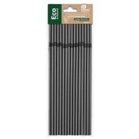 Pailles de 21 cm PLA noires flexibles - Honest Green - 50 unités