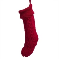 Chaussette de Noël en tricot rouge