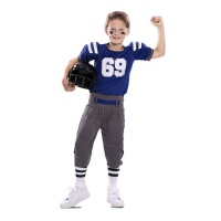 Costume de joueur de Football Américain bleu pour enfant