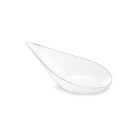 Cuillère larme en plastique transparent de 10 x 5 cm cocktail - 50 unités