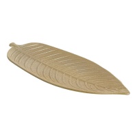 Plateau décoratif en feuille dorée en bois de 45,5 cm - DCasa