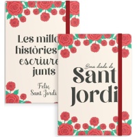 Carnet de Sant Jordi à motifs de roses 19 x 13 x 1,5 cm - 1 unité