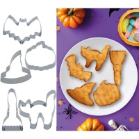 Coupe-biscuits d'Halloween assortis - 5 unités