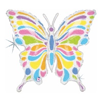 Ballon papillon pastel holographique de 84 cm - Grabo