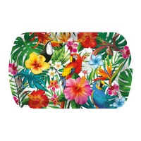 Plateau en plastique de 39 x 24 cm de paysage tropical