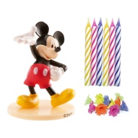 Ensemble pour gâteaux avec figurine Mickey Mouse et bougies - Dekora