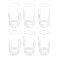 Verre de 510 ml transparent à rayures - 6 unités