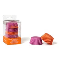 Cupsules pour cupcakes orange et magenta - Decora - 75 unités