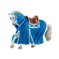 Figurine pour gâteau de cheval médiéval bleu de 14 x 10 cm - 1 unité