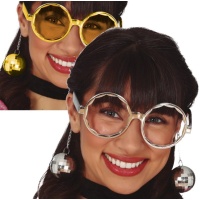 Lunettes avec boucles d'oreilles disco assorties