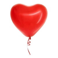 Ballons en latex en forme de coeur rouges de 28 cm - 6 unités