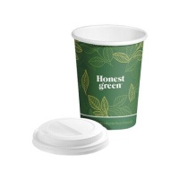 Gobelets de 250 ml en carton vert avec couvercle - 8 unités