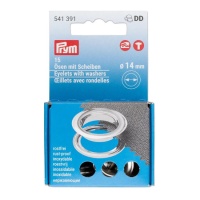 Œillets de 1,4 cm avec rondelles en laiton - Prym - 20 unités