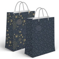 Sac cadeau de 45 x 33 x 10 cm de Constellations bleu marine - 1 unité