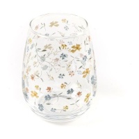 Verre de 420 ml avec Fleurs - 1 unité