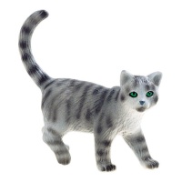 Figurine de chat gris pour gâteau de 5 cm - 1 unité