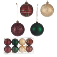 Boules de Noël assorties de 6 cm - 8 unités