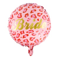 Ballon Bride léopard rose de 45 cm - PartyDeco