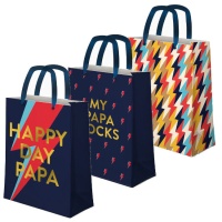 Sac cadeau de 18 x 10 x 24 cm Papa Rocks assorti - 1 unité