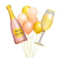 Bouquet de bouteilles et de flûtes à champagne - 10 pcs.