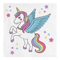 Serviettes Unicorn Magic de 16,5 x 16,5 cm - 20 unités