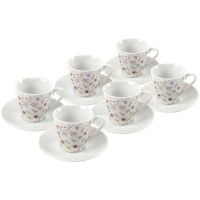 Tasse à café 90 ml Fleurs colorées - 6 pièces