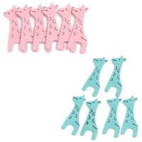 Figurines en bois de girafe de 5 cm - 6 unités