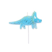 Bougie de dinosaure bleu de 10 x 6 cm - PME - 1 unité