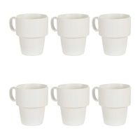 Tasse en porcelaine de 360 ml pour le petit-déjeuner - 6 unités